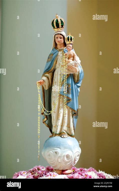 statue of the image of our lady of the rosary the holy rosary or the most holy rosary one of