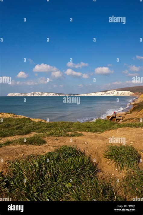 Freshwater Bay Isle Of Wight Hampshire England Stock Photo Alamy