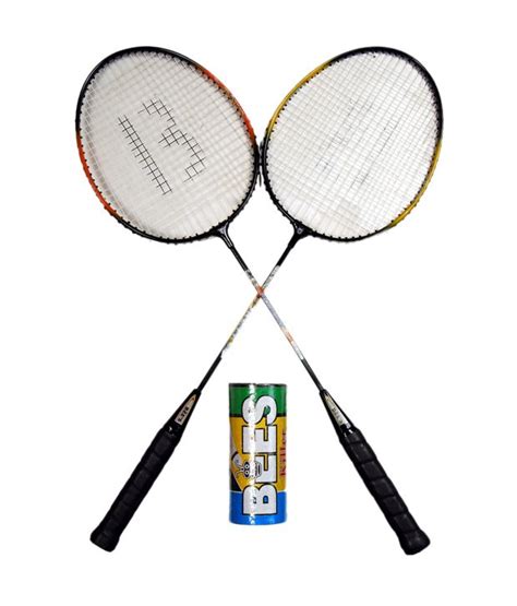 Bees 2 Economy Badminton Racket With 3 Feather Shuttle