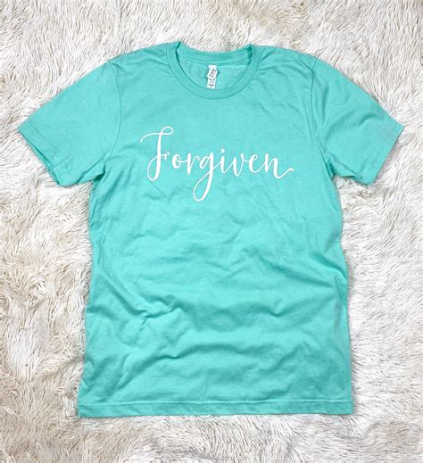 Forgiven Tee Heather Mint Green T Shirt By Buttermilk Tees Etsy