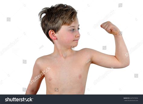 Little Boy Watching His Arm Muscles Stock Photo 267973934 Shutterstock