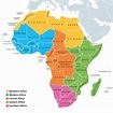 Africa regions map with single countries | BlackDoctor.org