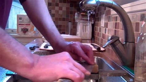 Find a professional knife sharpener, view a video on how to. Kitchen Knife Sharpening Lesson #3 - YouTube