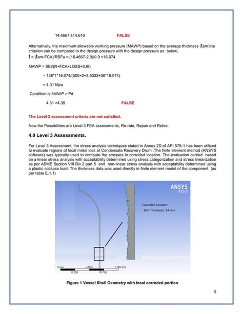 Level 3 Assessment As Per Api 579 1 Asme Ffs 1 For Pressure Vessel