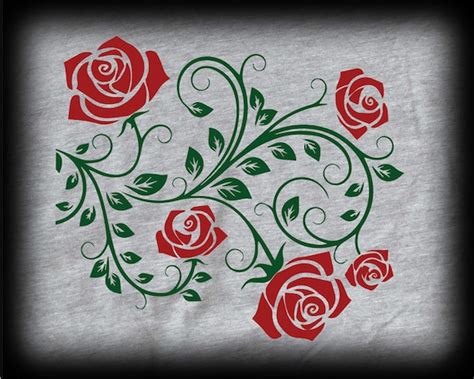 Red Rose Vine SVG Rose SVG Flower SVG Rose Clipart for | Etsy