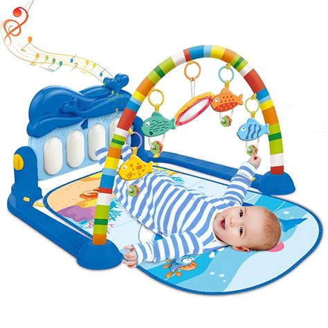 Baby Activity Gym Play Mat Lay To Sit Up Play Mat With Pedal Piano And
