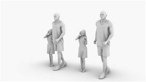 father and daughter 3d model 3d printable cgtrader