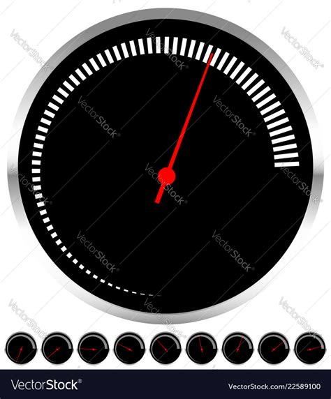 Circular Dial Gauge Template With Increments Vector Image