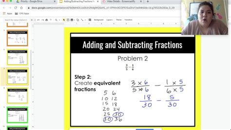 Adding/Subtracting Fractions Numerically - YouTube