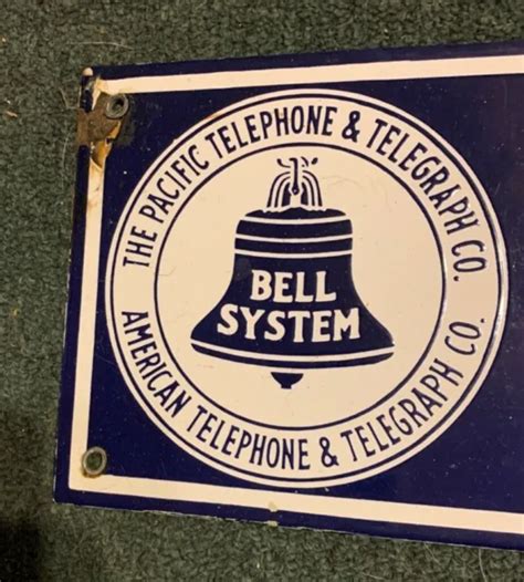 Antique Porcelain Bell Systems Public Telephone Sign Hard To Find