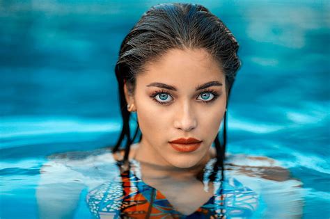 Hd Wallpaper Wet Hair Jessica Napolitano Water Face Swimming Pool