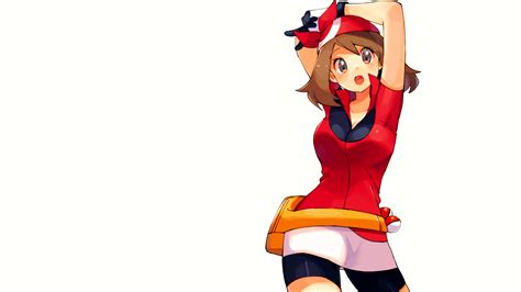Brunette Pokémon May Pokémon Pokémon Trainers Red Shirt Short