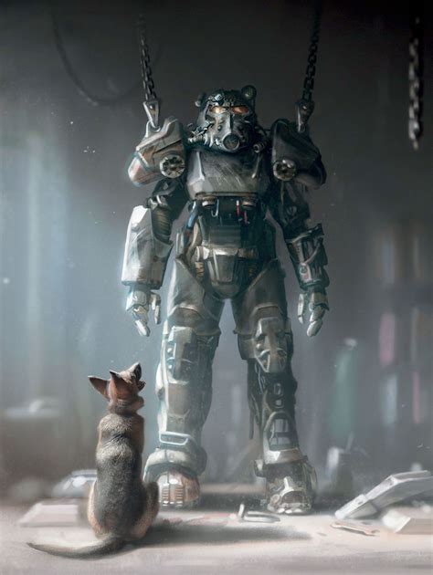 Fallout 4 Concept Dogmeat And Power Armor Fallout Concept Art