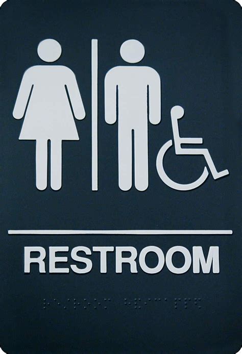 Unisex Handicapped Bathroom Sign Braille Walmart Com Walmart Com