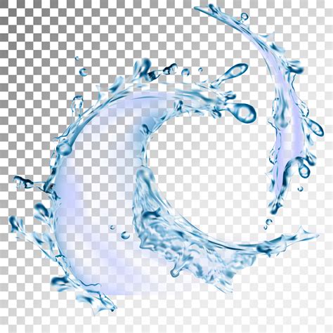 Realistic Blue Water Splash With Drops Vector Illustration 370855