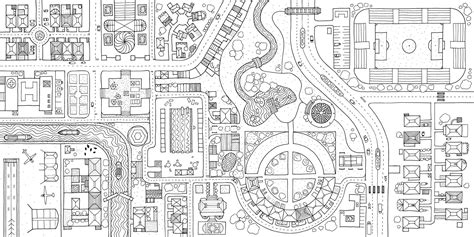 City Map Coloring Page Clip Art Library