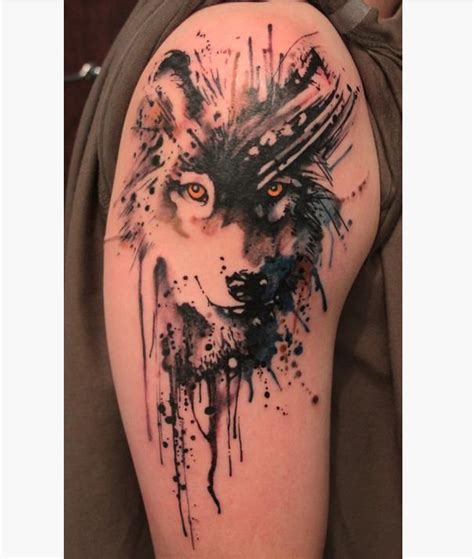 Abstract Watercolor Wolf Tattoo Venice Tattoo Art Designs