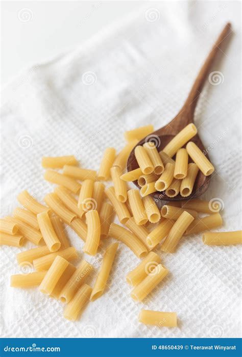 Penne Pasta On Wood Spoon Stock Image Image Of Nutrition 48650439
