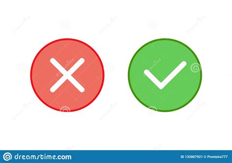 Tick Cross Mark Vector Icon, Check Correct Sign, Yes No Concept, Simple ...