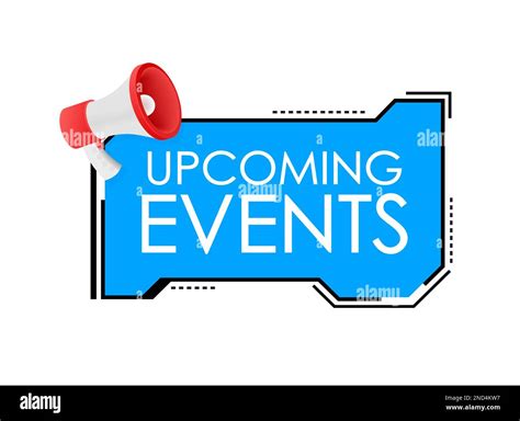 Megaphone Hand Business Concept With Text Upcoming Events Vector