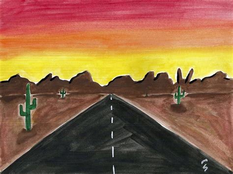 Simple Watercolor Desert 1 Dibujos Punto De Fuga Artistas