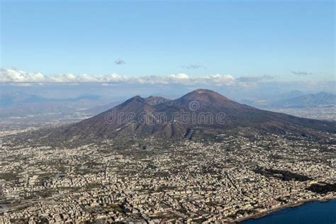 Aerial View Of Vesuvius Volcano In Naples Stock Image Image Of Napoli