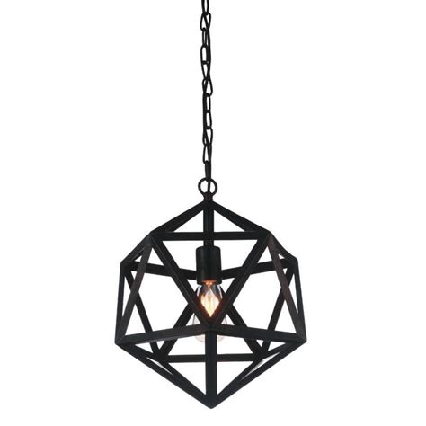 Cwi Lighting Dia Black Rustic Geometric Medium 10 22 In Pendant Light