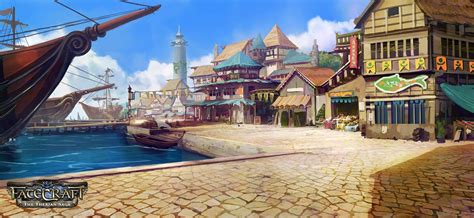 Fatecraft Port Town By Tyleredlinart On Deviantart Fantasy Landscape