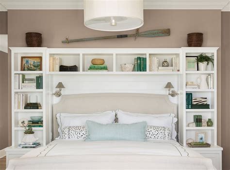 Pretty storage boxes and baskets will be your new best friend for limiting the amount of clutter on show too. Creamy neutral walls enhance a beautiful storage headboard ...