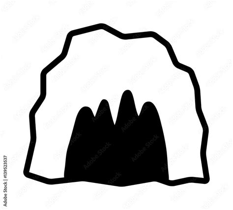 Cave Cavern Animal Den Or Dungeon Line Art Vector Icon For Apps And