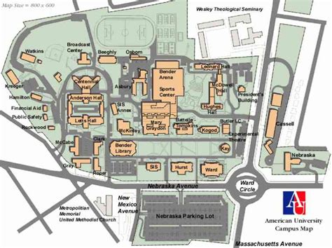 Campus Map American University Holiday Map Q