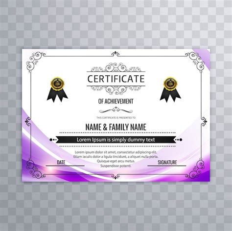 Free Vector Abstract Purple Certificate Design