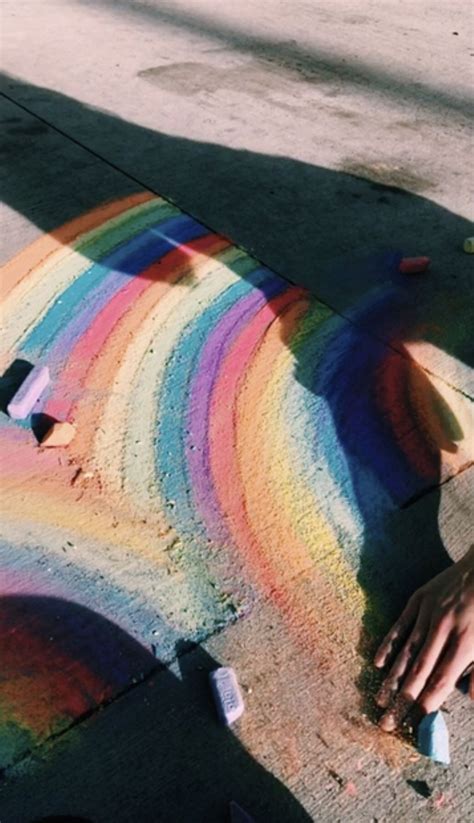 Pinterest Carolinefaith417★ Street Chalk Art Street Art Rainbow
