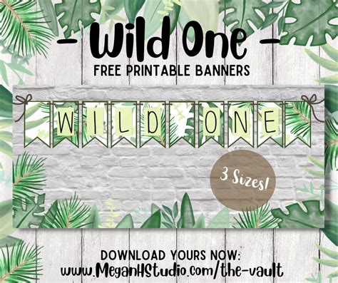 Free Printable Wild One Banner Meganhstudio
