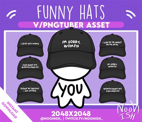 Vtuber Png Tuber Asset Funny Hats Multiple Variations Etsy Uk
