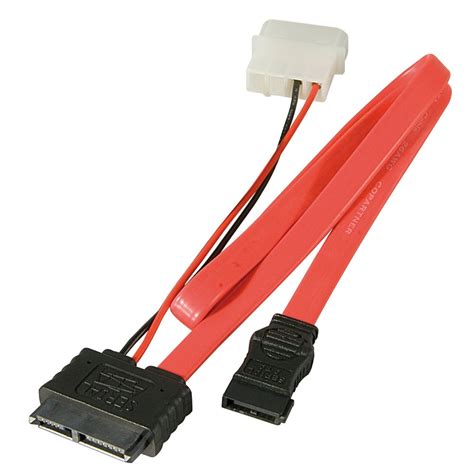 1m Slimline Sata Cable With Lp4 Power Connection From Lindy Uk