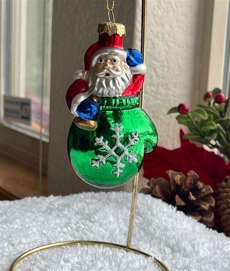 Vintage Mercury Glass Santa Ornament Thomas Pacconi Museum Etsy