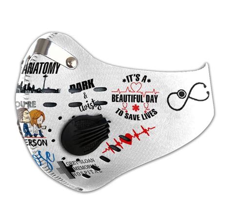 Personalized Greys Anatomy Carbon Pm 25 Face Mask