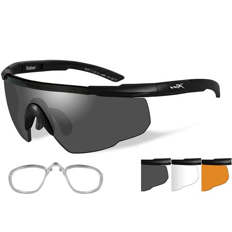 Sport Rx 308rx Wiley X Saber Advanced Sunglasses Smoke Greyclearrust Lens Matte Black