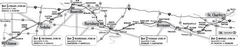 2008 Katy Trail Ride Map Missouri State Parks