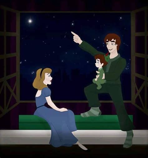 Peter Pan All Grown Up With His And Wendys Son Família Disney
