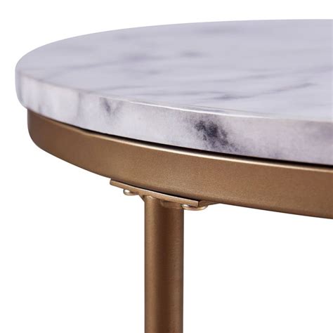 Versanora Mason Faux Marble Faux Marble Coffee Table In Gold Vnf