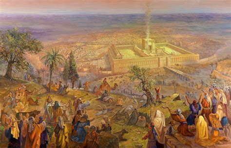 Pilgrimage To The Second Jerusalem Temple Poster On Fine Art Paper By