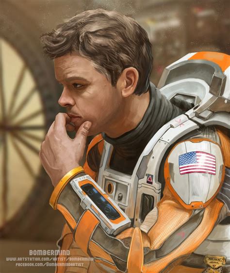 Mark Watney Portrait From Martian The Martian Space Movies Science
