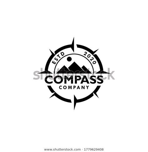Mountain Compass Logo Vector Adventure Outdoor Stock Vector Royalty