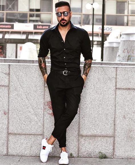 All Black Outfits 50 Black On Black Ideas For Men With Images Black Outfit Men Mens