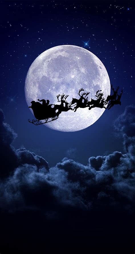 Christmas Night Moon The Iphone Wallpapers