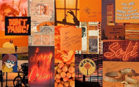 39 Orange Aesthetic Collage Wallpaper Laptop Caca Doresde