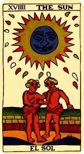An environment of positive growth and change. The Sun card from the Dark Exact Tarot Deck in 2020 | The sun tarot card, The sun tarot, Tarot ...