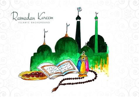 Colorful Hand Drawn Ramadan Kareem Greeting 1056864 - Download Free ...